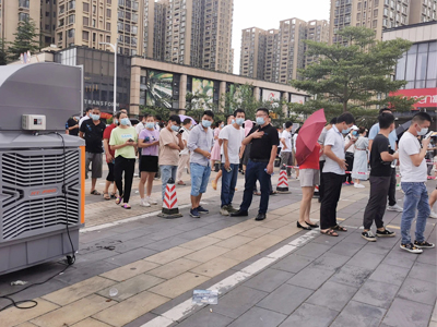 東莞全城核酸檢測，瑞泰風(fēng)關(guān)愛在行動(dòng)，斗酷暑，送清涼！